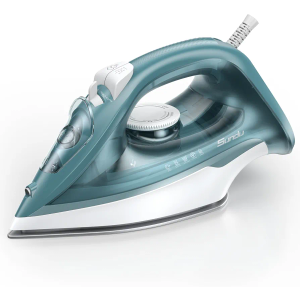 Burst steam Iron for Clothes - 1500W Iron with Ceramic Coated Soleplate, Rapid Heating, Self-Cleaning, Auto-Off, 11.84oz Water Tank, Precise Thermostat, Home Use Green