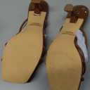 Women's Strappy Square Open Toe Kitten Heels Sandals Knotted Design Summer Fashion Slip On Mule Style, 7.5