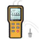 Manometer, Professional Air Pressure Meter, Dual-Port HVAC Digital Manometer Gas Pressure Tester,12 Selectable Units Differential Pressure Gauge, (Included Battery)