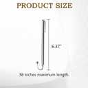 3' Telescoping Wire Reacher Pole, 36 Inch Extended Length, Collapsible Wire Reacher to 6.375",with Storage Clip and Hook,Stainless Steel