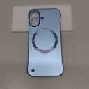 for iPhone Case,Luxury Magnetic Metal Gloss Matte Ultra Thin Frameless,Compatible with Magsafe Slim Hard PC Protection Shockproof Phone Case (Blue,iPhone 16)