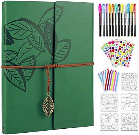 ZEEYUAN Leather Scrapbook Photo Album Journal Scrap Book, Mother Scrapbook Gift Mothers Day Gift for Mom from Daughter Son, Vintage Family Photo Scrap Book for Couples