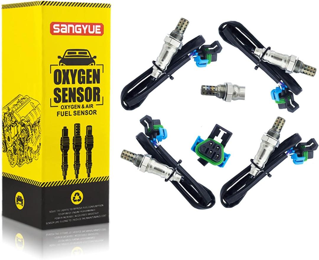 Oxygen Sensor (Only fit V6 Engine) for Chevrolet Equinox Impala Traverse GMC Terrain Acadia Cadillac SRX Buick Lacrosse Upstream +Downstream 4PCS Replace Number 12612430