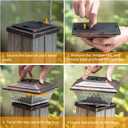 HUYIENO Solar Post Cap Lights Outdoor LED Lighting Deck Fence Cap Light Two Light Modes Warm White/Bright White Suitable for 4x4 Wooden Posts Brushed Copper 2PK