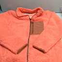 Amazon Essentials Women's Sherpa Long-Sleeve Mock Neck Full-Zip Jacket with Woven Trim, Brown Coral Pink Color Block, XX-Large