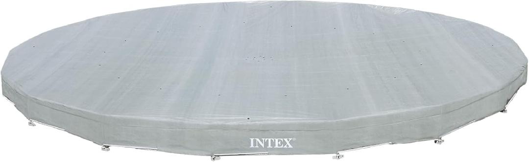 INTEX 28041E Deluxe Pool Cover: for 18ft Round Ultra XTR Pools  Includes Rope Tie  UV-Resistant  8in Overhang  Snug Fit