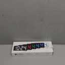 LED Digital Wall Clock with Large Display, Big Digits, Auto-Dimming, 12/24Hr Format, Modern Electric Small Silent Wall Clock for Living Room, Bedroom, Classroom, Farmhouse, Kitchen, Office - White