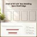 Peel and Stick Pre-Cut Wainscoting Panels, Paintable Box Moulding, 16"x24" + 41"x2 Trim Set