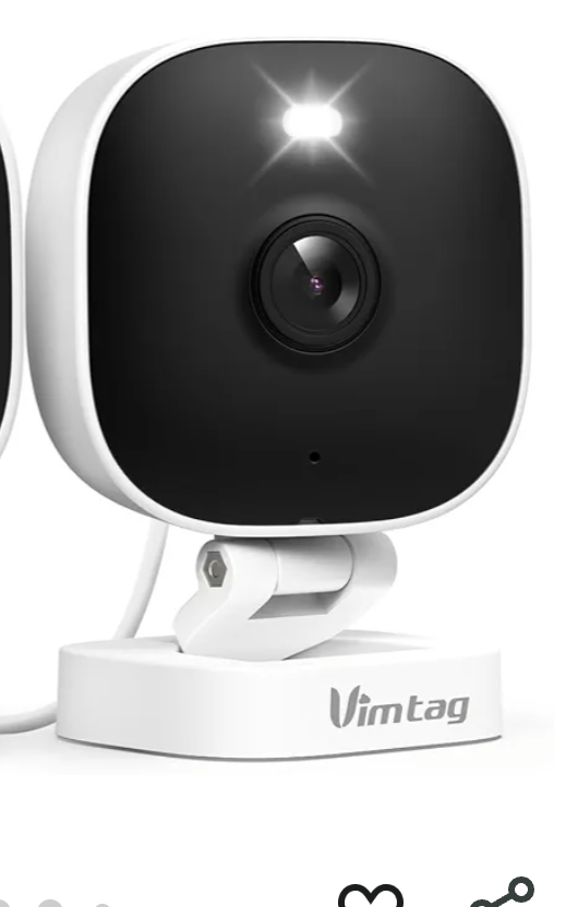 VIMTAG 2.5K Cameras for Home Security Outdoor/Indoor, Color Night Vision Security Camera for Baby/Pet/Dog/Nanny, Light/Siren, Motion Detection, 2-Way Audio, Work with Alexa, Cloud/Card Storage, 2Pcs