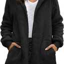 Yanekop Womens Oversized Sherpa Jacket Long Cardigan Sweaters Fuzzy Fleece Jacket Faux Fur Plus Size Coats with Pockets (Black, S)