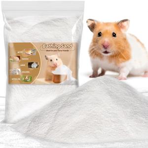 Sukh 14 OZ Hamster Sand Bath - Whit Fine Sand Hamster Bedding Reptile Silica Sand Gerbil Hideout for Hamster Chinchillas Gerbil Syrian Mice Small Animals Small Pets