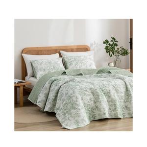 Wonderful Spring Fresh Quilt, Sage Green Floral Bedspread Queen Size, 3 Piece Cotton Vintage Farmhouse Bedding Set, Machine Washable Lightweight Soft Bed Cover for All Season
breathable material, Hypoallergenic soft