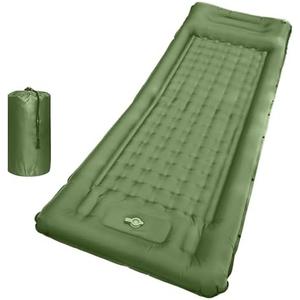 SEVNPRIME 78in x 29in x 5in Camping Sleeping Pad, Upgraded Durable Waterproof Compact Traveling Air Mattress, Built-in Foot Pump, Ultralight Inflatable Sleeping Mat for Backpacking, Hiking
