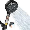 Cobbe Filtered Shower Head with Handheld, High Pressure 6 Spray Mode Showerhead with Filters, Water Softener Filters Beads for Hard Water - Remove Chlorine - Reduces Dry Itchy Skin, Matte Black