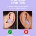 Dream Ear Plugs for Sleep, Comfortable Silicone Ear Plugs with Patented Qufits Ear Tips and Portable Case, 26 dB (SNR) Noise-Reduction Reusable Earplugs for Sleeping, Work, Travel - Purple