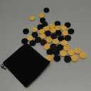 Sumind 48 Pcs Wooden Checkers Pieces 1.06 Inch Checker Pieces in Drawstring Storage Pouch Board Game with Stackable Ridge for Travel Office Backgammon Game(Black, Natural)