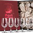 GLASSIQUE CADEAU Port and Dessert Wine, Sherry, Cordial, Aperitif Tasting Glasses | Set of 6 Small Crystal 7 oz Sippers | Mini Short Stem Nosing Taster Copitas