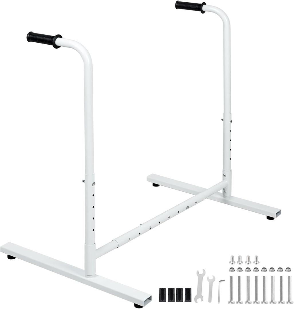 Heavy-Duty Adjustable Stand Assist Aid for Elderly - 500 lbs Capacity, Portable Sit-to-Stand Lift Assist for Couch, Chair & Bed - Non-Slip Covers, Easy Assembly, White