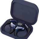 Open-Ear Headphones, Bluetooth 6.0 Wireless Earbuds Powerful Sound, 40H Open Ear Earbuds with ENC Mic, Adjustable Ear Hooks/IP7 Waterproof/Ultra-Comfort Earphones, LightBlue