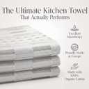 Delilah Home Sea Pines Kitchen Towels Super Soft and Comfy Kitchen Cloth Napkins Made from Organic Cotton Material for Drying, Wiping, or Cleaning White-Beige (Pack of 4)
