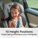 Chicco KidFit ClearTex Plus 2-in-1 Belt-Positioning Booster Car Seat, Backless and High Back Booster Seat, for Children Aged 4 Years and up and 40-100 lbs., Obsidian/Black, EXP: Jan 2036