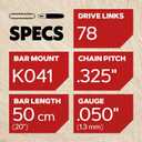 Oregon 37977 20-Inch Replacement Chainsaw Bar & Chain Combo For Craftsman, Echo, McCulloch And Poulan
