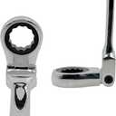 Metric 12 Sizes Extra Long Gear Ratcheting Wrench Set, 8mm-19mm, Made of Chrome Vanadium Steel, Rotatable Head
