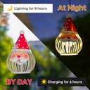 Santa Christmas Solar Lantern Hanging, Santa Claus Christmas Solar Lights Waterproof, Christmas Outdoor Lantern Decorations for Home, Porch, Patio, Yard, Garden (Red)