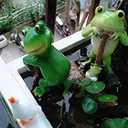 LANDOR Set of 3 Cute Frog Figurines Hanging Animal Statue, Resin Pot Climbing Sculpture Outdoor Statues Ornaments Décor for Flower potFence, Yard Art Patio Lawn House (3 frogs)