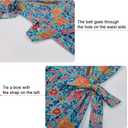 PopReal Mommy and Me Dresses Boho Casual Maxi Dress Summer Short Dress V Neck Wrap Floral Print Short Sleeve, Size: 3T