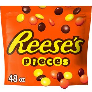 REESE'S PIECES Peanut Butter in a Crunchy Shell, Candy Bulk Bag, 48 oz (EXP 08/26/26)