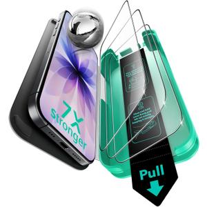 ESR 3 Pack 9H+ Glass for iPhone Air Screen Protector，[MilitaryGrade Shatterproof], with AR AntiReflective Technology, Armorite UltraTough Tempered Glass for iPhone 17 Air with Ultra Fit Tray
