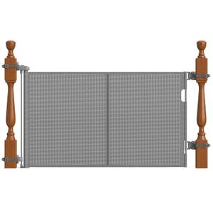 Upgraded Retractable Baby Gates for Stairs & Banister, Mesh Dog Gate Indoor, Extends to 55" Wide 33" Tall, Child Safety Gate for Stairway, Banister & Wall Mount (Gray)