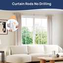 ENJOYBASICS No Drill Curtain Rods for Window 48 to 84 Inches, 5/8 Inch Diameter Renter Friendly Drapery Rod with Adhesive Brackets without Drilling, Adjustable from 27 to 90 Inches, Nickel