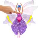 Barbie Dance and Flutter Doll with 2-in-1 Transformation from Dancer to Butterfly with Opening Wings, Purple Hair, Headpiece & Removable Tutu
