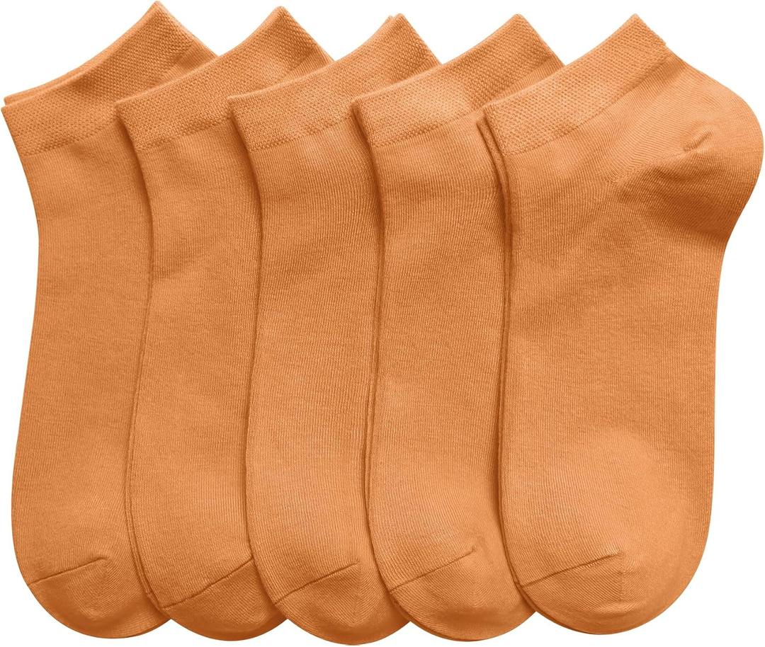 SERISIMPLE Women Viscose Bamboo Ankle Socks Low Cut Thin Sock Lightweight Pastal Color Soft Sock 5 Pairs