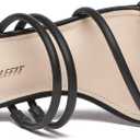 Athlefit Women's Strappy Block Chunky Heels Fashion Square Open Toe Slip On Heeled Sandals 7.5