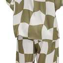 YiNi LuLu Womens Silk Satin Pajamas Set Button Down 2 Piece Pjs Long Sleeve Oversized Sleepwear with Pockets (Green, XXL)