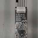 ARTISTRO 5 Black Dual-Tip Acrylic Paint Pens for Rock, Ceramic, Glass, Wood, Fabric - Black Markers for Acrylic Painting, 5mm Dot + 1mm Fine Tips