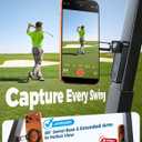 JOYROOM Upgraded Double-Fold Magnetic Golf Cart Phone Holder, Golf Gifts for Men Him Golfers dad, Golf Cart Accessories Compatible with MagSafe iPhone 17-12 for Club Car, Bare Titanium