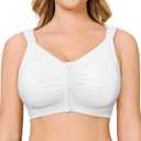 CYDREAM Zip Front Bra for Women Wireless Full Coverage Comfort Everyday Post Surgery Compression Bras Adjustable Straps, Large