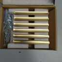 Goo-Ki 6 Pack 3" Classic Curvature Champagne Bronze Cabinet Handles - Timeless Appeal Meets Modern Functionality for Kitchen Drawer Improvement (3" Center to Center)