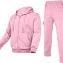 Men's Tracksuit 2 Piece Thick Warm Sweatsuit Set Sweatpants and Hoodie Fleece Athletic Jogging Suits With Pockets