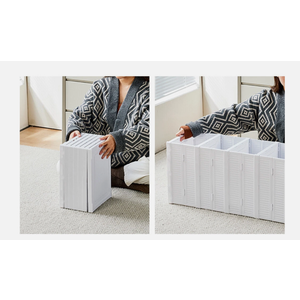 6 Pack Folding Closet Organizers Storage Box, Stackable Storage Bins, Plastic, 12x15x35"