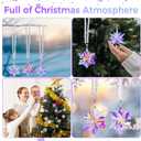 3 Pcs Crystal Star Snowflake Ornaments Colorful Snow Pendant Christmas Haning Decor for Christmas Tree Window Sun Catcher Home Decor (Multiple Colors)