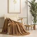 EVERGRACE Soft Chenille Throw Blanket for Couch, Cozy Plush Fuzzy Decorative Chenille Knit Throw Blanket with Tassels, Lightweight Blanket and Throws for Bed Sofa Gift Home Decor, Khaki 50"x60"