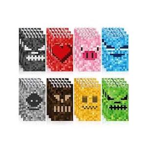 12  Pieces Mini Pixel Notepads, Mini Multicolor Miner Style Pocket Notebooks Journal Pixelated Video Game Themed Party Teacher Classroom Supplies for Boys Girls Mining Birthday Party Favors