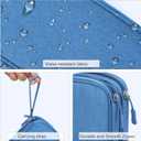 FYY Electronic Organizer, Travel Organizer Bag Pouch, Electronic Accessories Carry Case, Portable Waterproof Double Layers All-in-One Storage Bag for Cable, Cord, Charger, Phone, Earphone, Cyan
