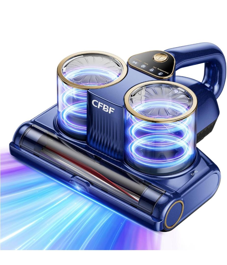 Mattress Vacuum Cleaner, Bed Vacuum Cleaner with 16Kpa Suction 253.7nm UV-C Light, Ultrasonic & High Heating, 500W Powerful Double-Cup Handheld Vacuums for Bed, Sofa, Couch, Crib, 16.4FT Corded