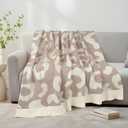 MACEVIA Knit Leopard Throw Blanket 50" x 60" Super Soft Cozy Cheetah Print Blanket for Couch Sofa Bed, Warm Animal Christmas Blanket Gift for Women (Leopard Brown)